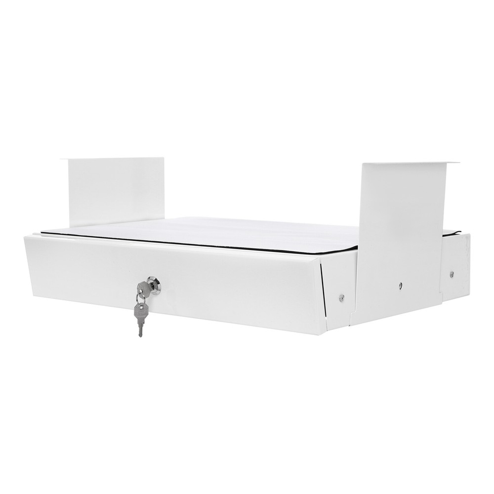 Under Desk Mounted Sliding Pull-out Storage Drawer With Computer Pad White USA