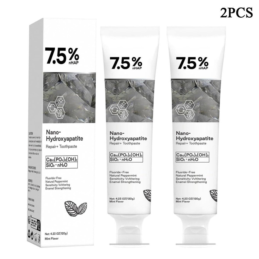 2x 7.5% Hap Nano-Hydroxyapatite Toothpaste Remove Deep Clean For Sensitive Teeth