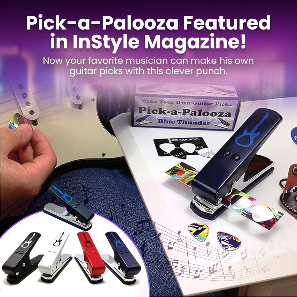 Guitar Pick Maker Kit with Key Chain & Artwork Strips - Create Unique Picks