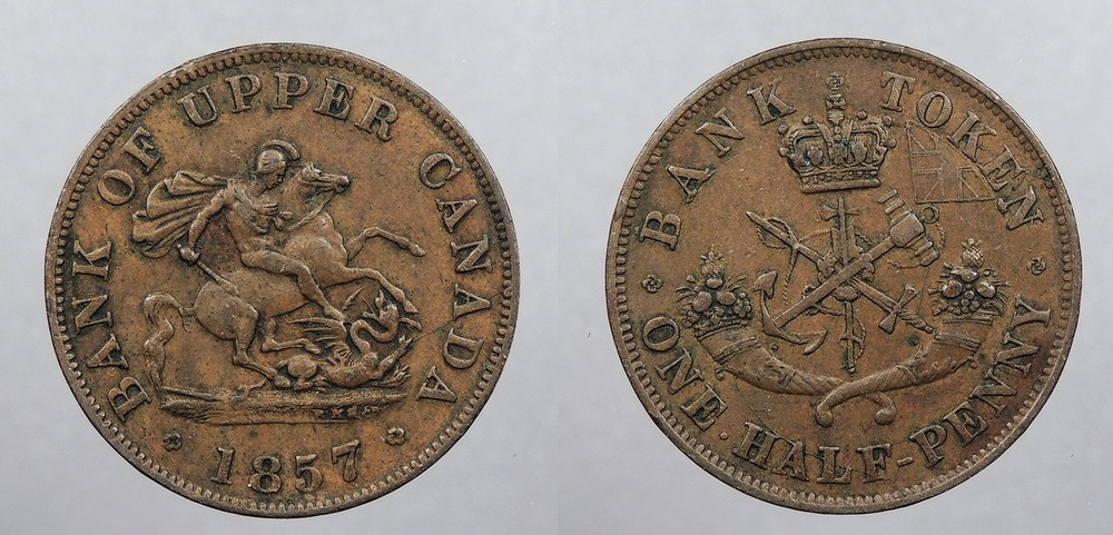 CANADA Upper Canada 1857 Halfpenny Token #WC104959