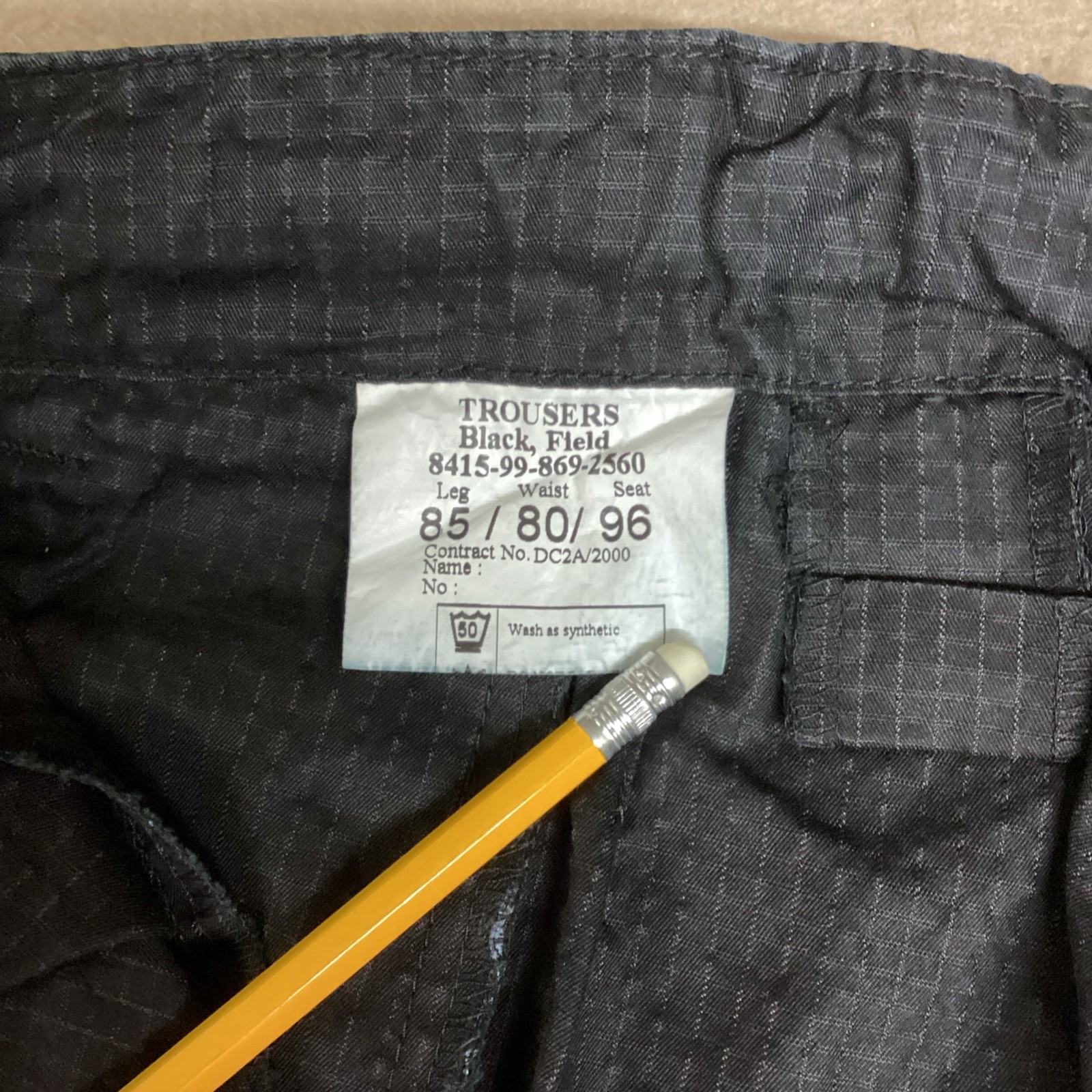 30” 85/80/96 British Army Issue Black Ripstop Combat Trousers Police Not SAS 95