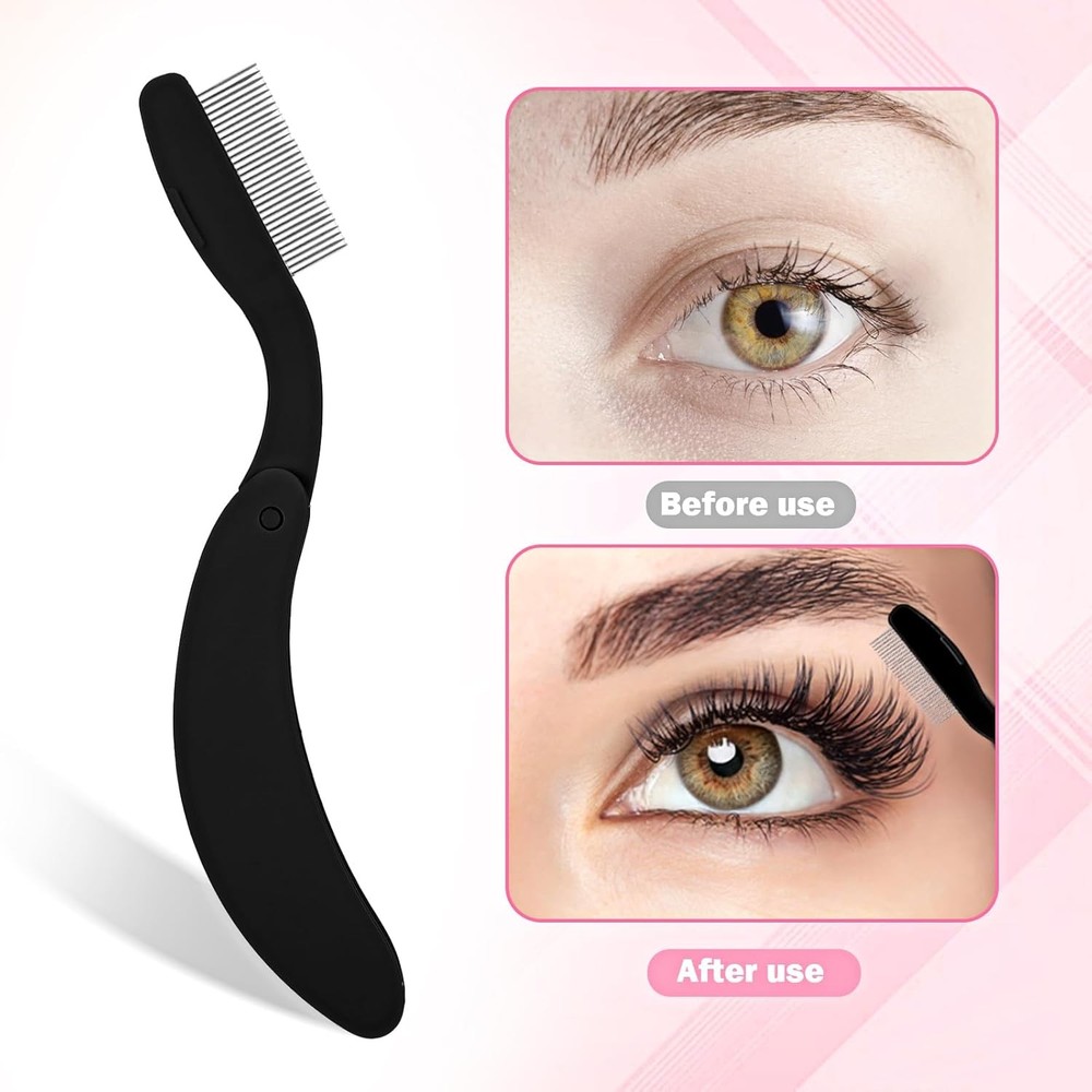 Folding Eyelash Comb Separator Tool for Define Lash, 2 Pcs