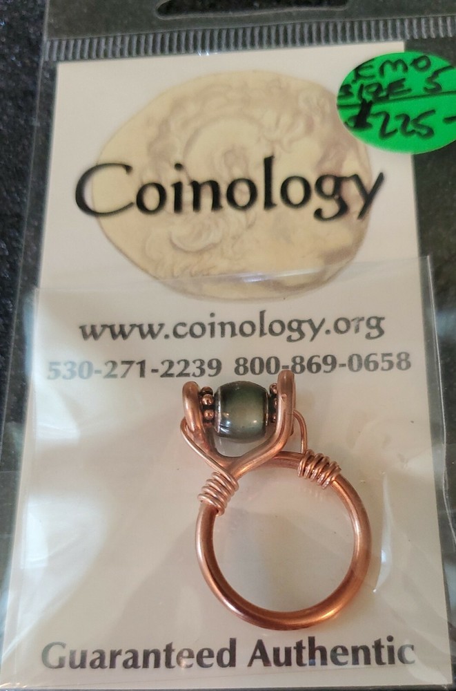 Emo beads mood ring copper paleo style size 5