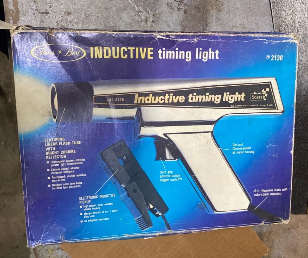 SEARS BEST Inductive DC Timing Light 28-2138-Vintage--w/Box & Manual Untested