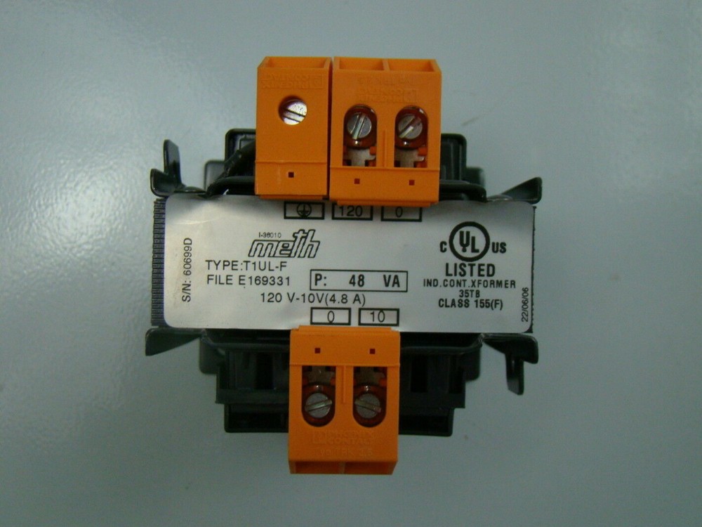 Meth Transformer 48VA 120v-10v E169331
