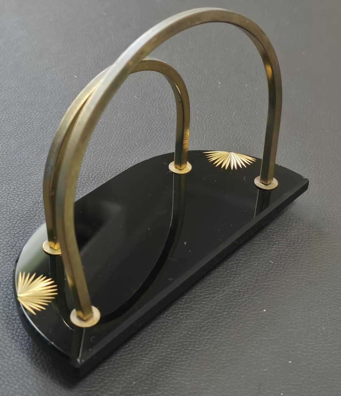 Antique Art Deco Desk Set, Calligraphy Set, Gold Sunburst Details, Stunning!