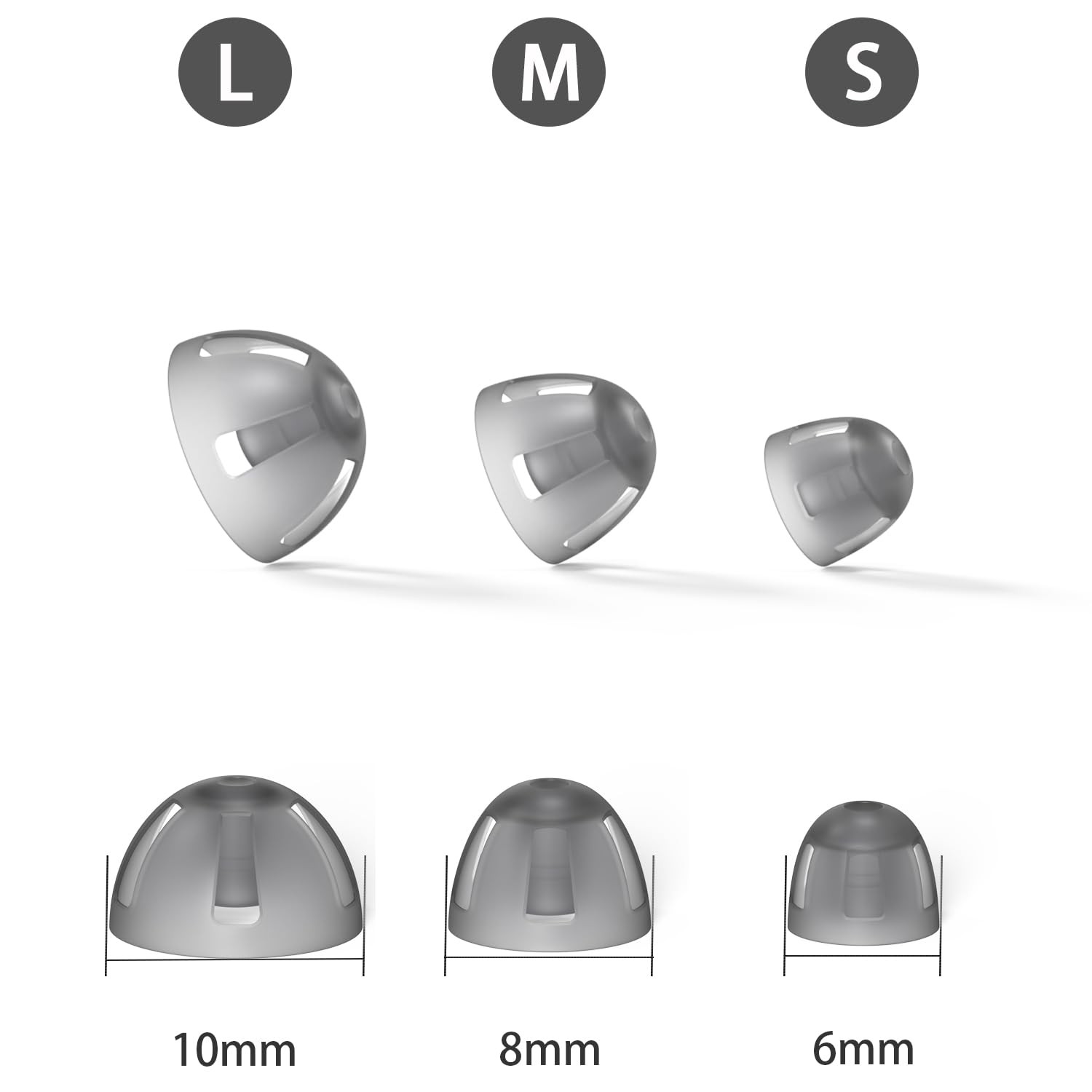Resound Compatible Hearing Aid Domes Open Smokey Ear Large 20pcs Pack,