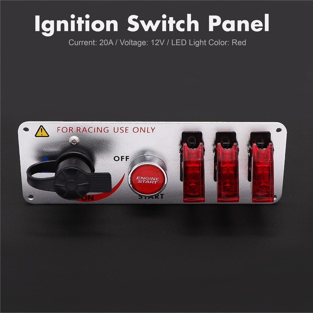 Ignition Switch Panel Kit 12V Engine Start Push Button 5 in 1 Ignition Contro...