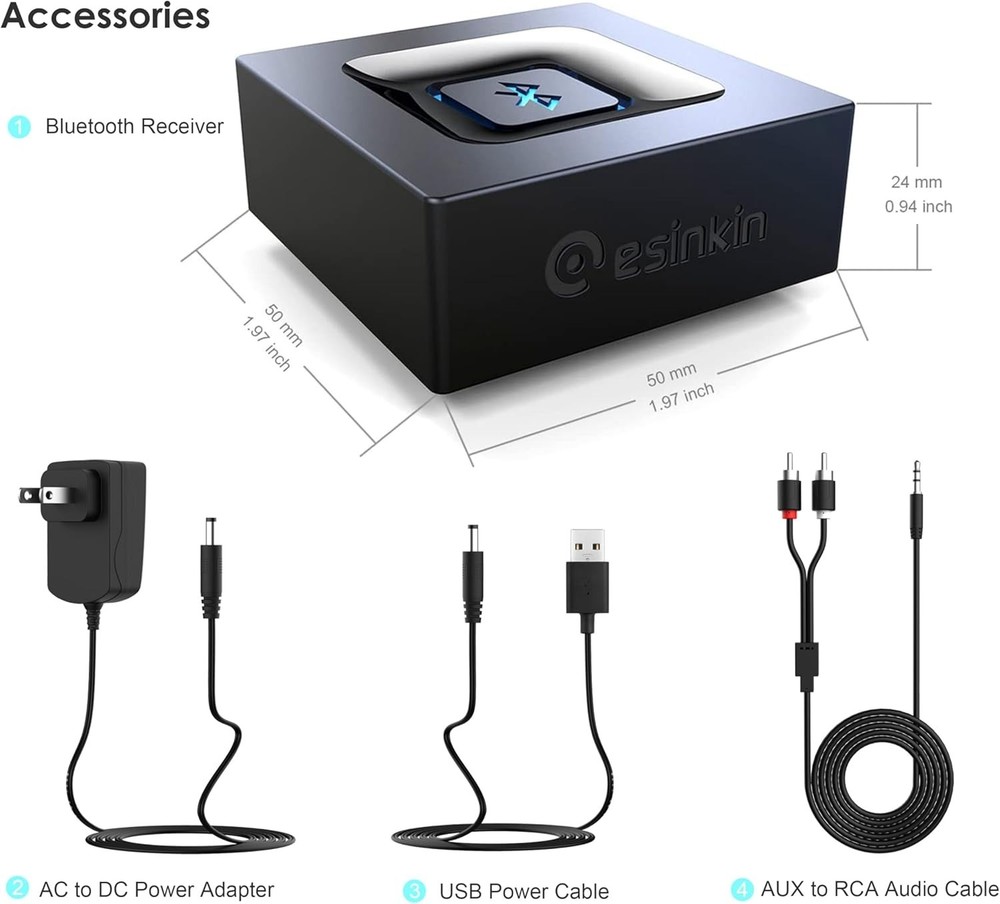 Effortless Bluetooth Audio Adapter for Enhanced Streaming – RCA & 3.5 mm Support