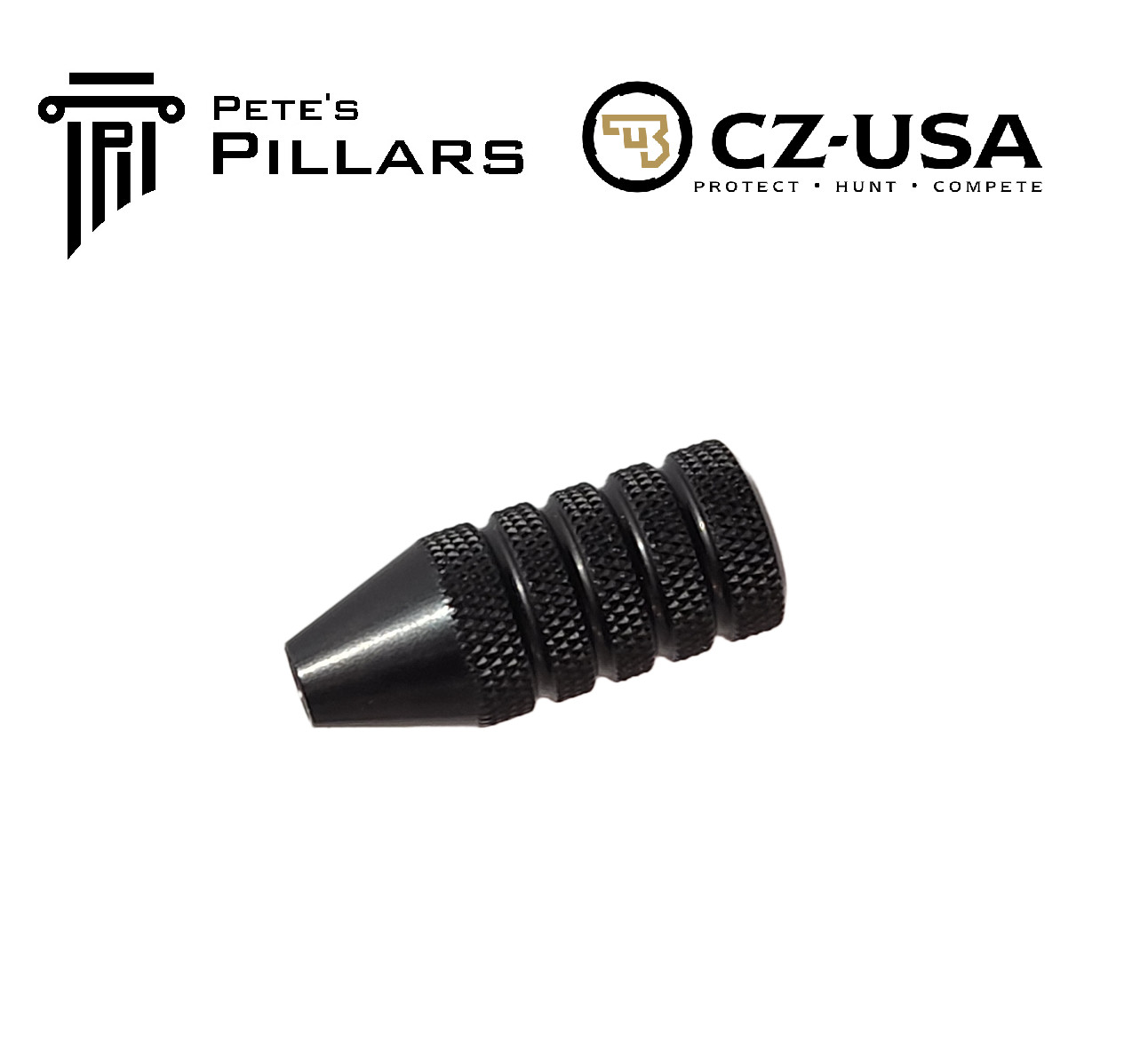 Pillar CZ 455 457 Slim Knurled Grooved Bolt Knob Billet Aluminum Black PP4KG