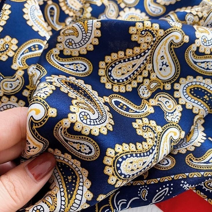 100% Pure Silk Square Scarf Women Silk Neckerchief Bandanna Hair Scarf 21"x21"