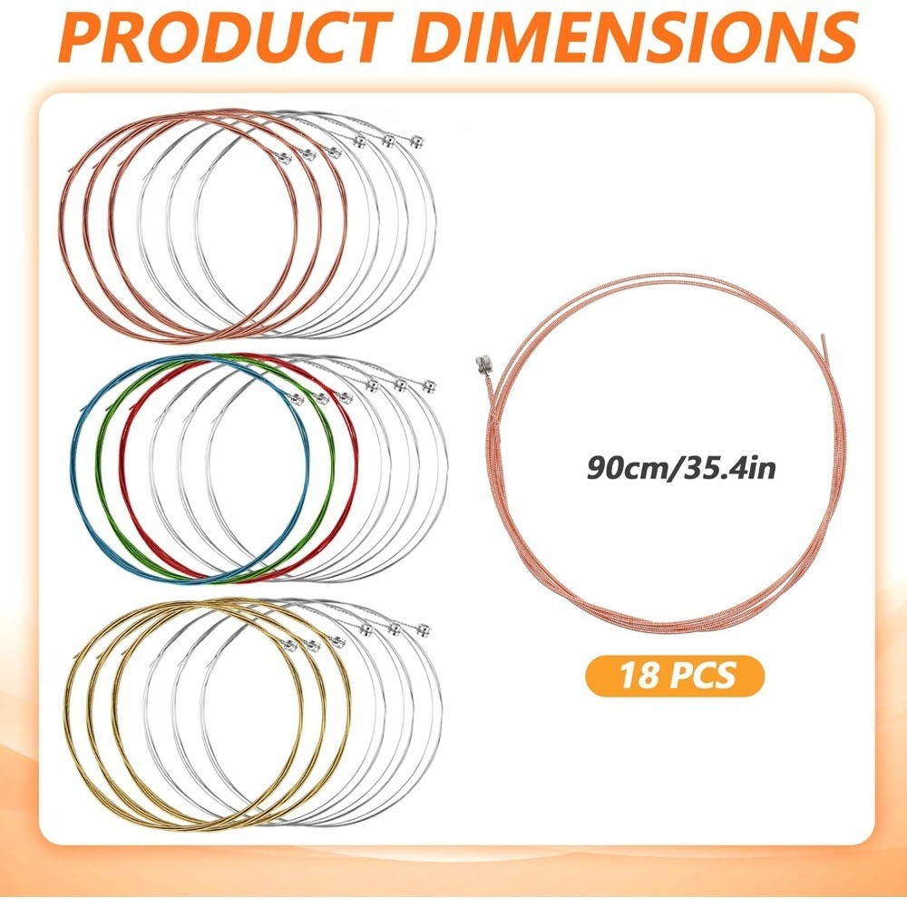 Classical Guitar Strings 3 Sets Acoustic Bronze Wound Nylon Strings with Small