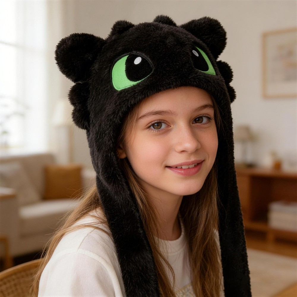 How to Train Your Dragon Toothless Plush Stuffed Hat Moving Ear Gift