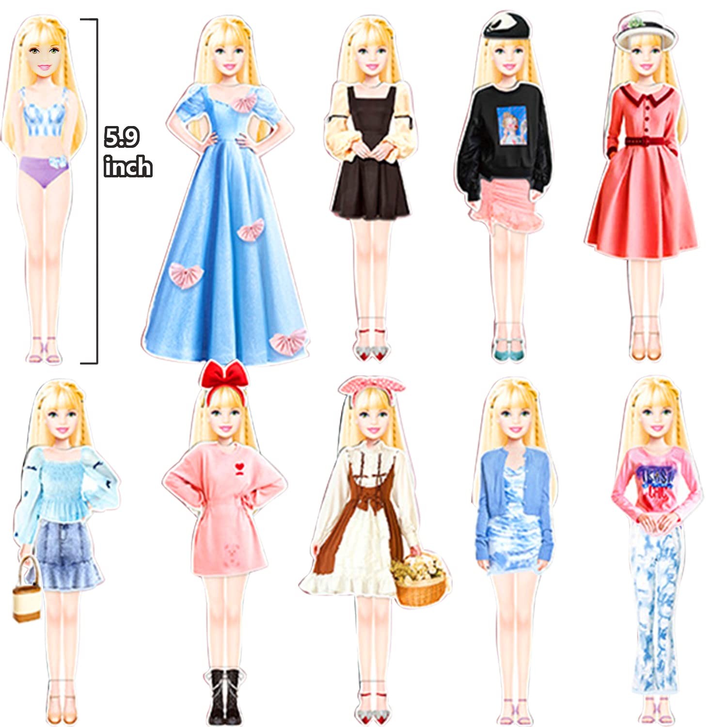 Magnetic Princess Dress Up Paper Doll Pretend Play Toys Magnet People Clothes...