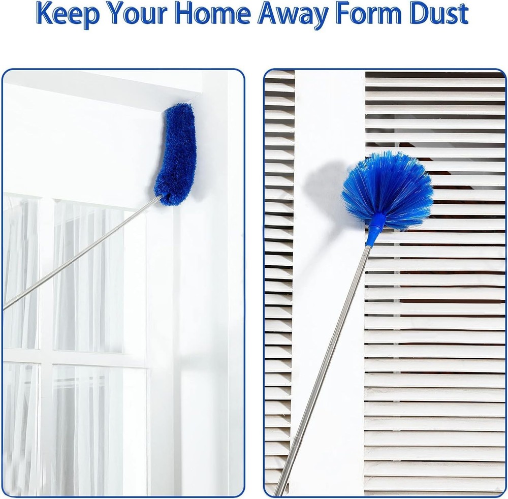 Adjustable Microfiber Duster Set for Cobweb and Ceiling Fan Cleaning - 5 Count