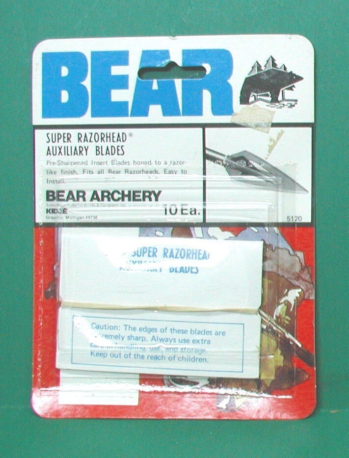 Original Bear Archery Super Razorhead Auxiliary Blades #5120 - New Pack