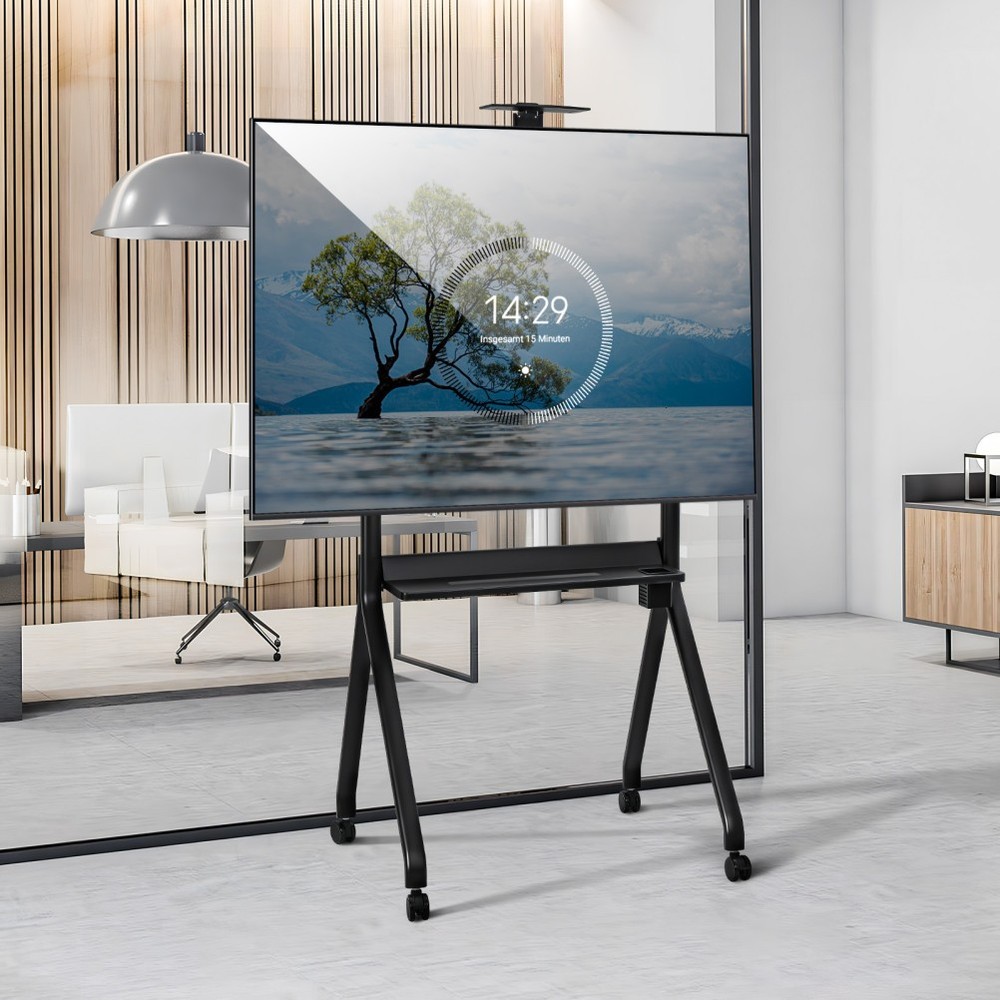 Smart Board Stand for 42-86" Interactive Whiteboard Lockable Wheel Height Adjust