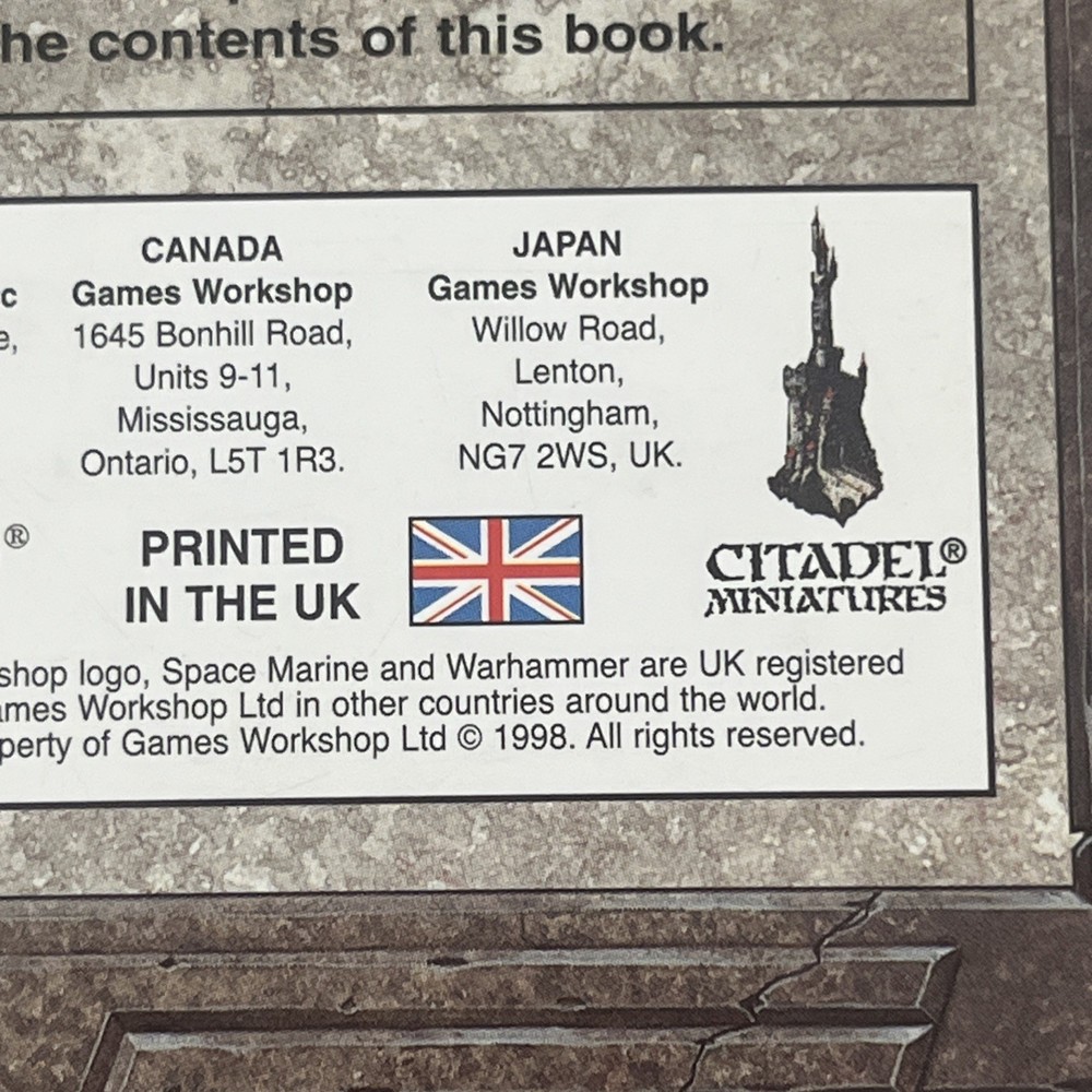 Warhammer 40k Games Workshop 2001 - Codex Space Marines 3rd edition