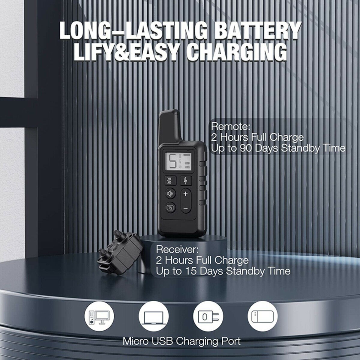 2700 FT Remote Dog Shock Training Collar Rechargeable Waterproof LCD Pet Trainer