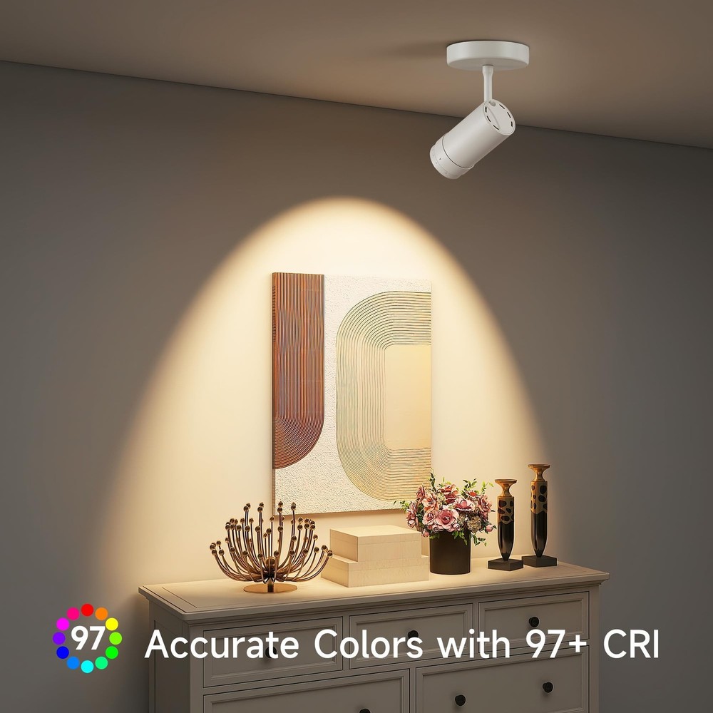 9W LED Zoomable Ceiling Spotlight, Dimmable Directional Wall Surface Fixture,...