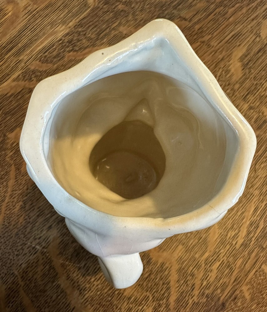 Vintage Pitcher Rooster Gold Glazed Cute