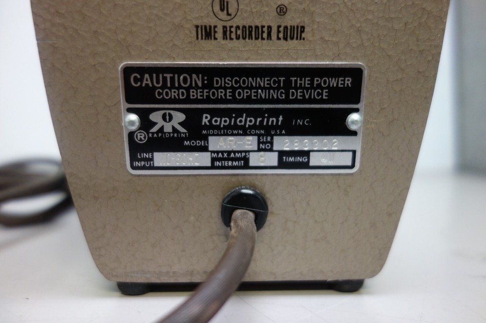 RapidPrint AR-E Electric Date Time Clock Stamp Machine [NO Key]