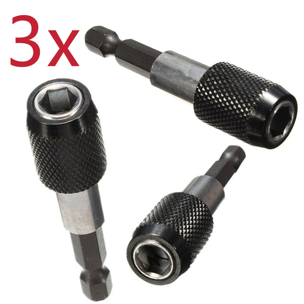 3pcs 1/4 60mm Hex Shank Quick Release Drill Screwdriver Locking Bit Holder