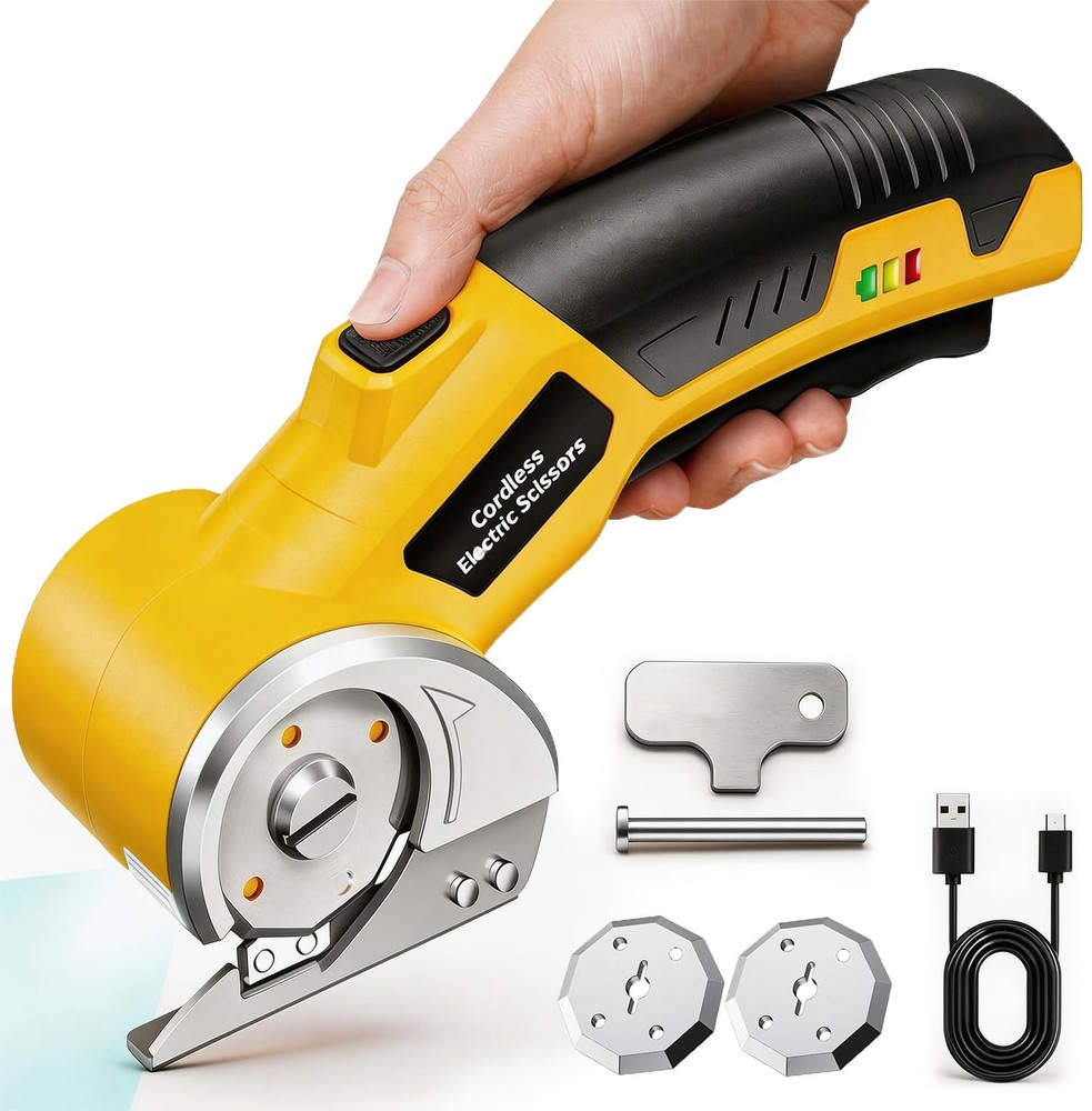 Electric Scissors, Cardboard Cutter, With LED Light, High-Efficiency Brushles...