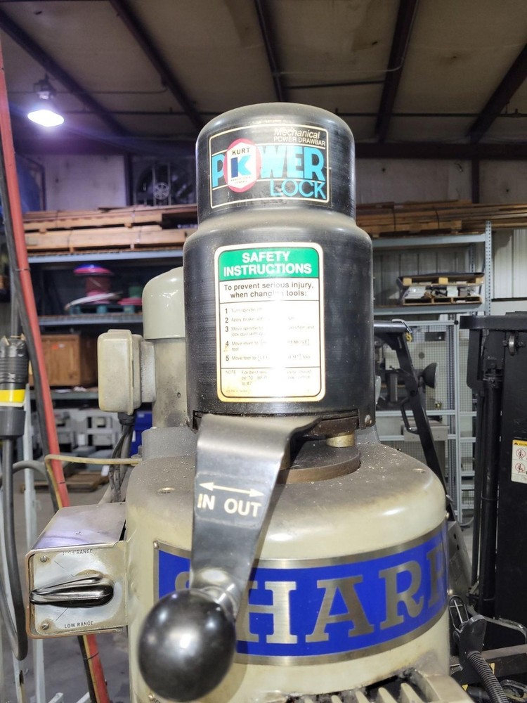 Sharp LMV-50 Vertical Mill w/3HP VS Head, PBD, PF, 9 x 50 Table