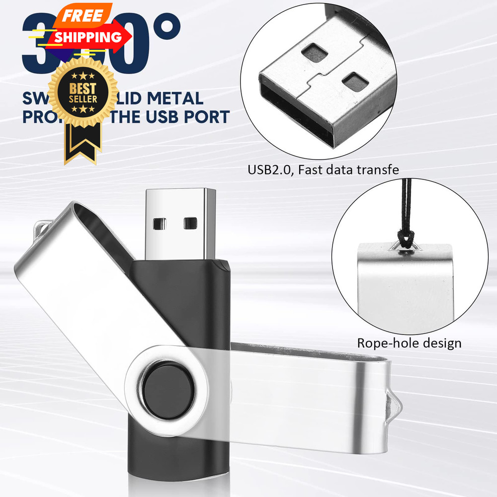 3 Pack 32GB USB Flash Drive with Type C Adapter and Storage Box 3-Pack