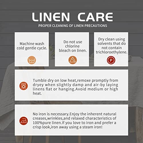 100% Pure Linen Rectangle 132" x 60" (Rectangular) Natural Linen