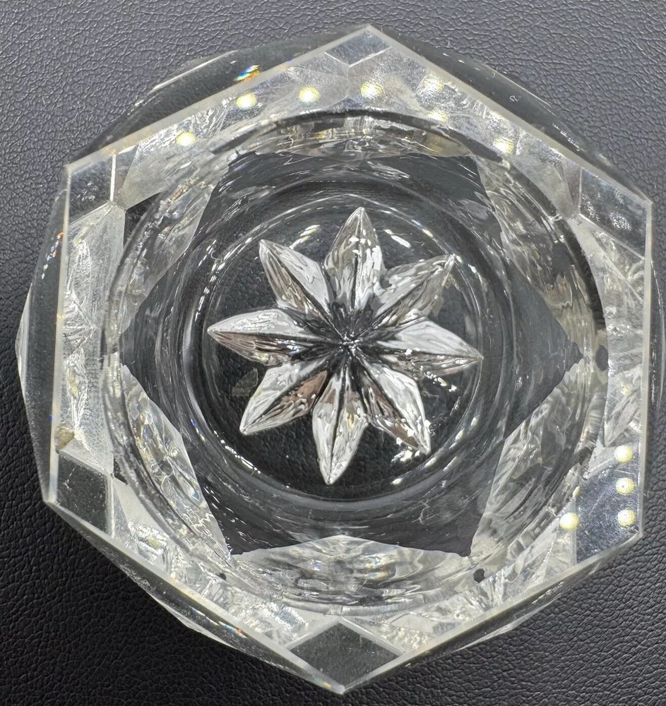 Antique 2 Richards & Hartley EAPG Star Pattern Open Salt Cellars Dips 2.25”W