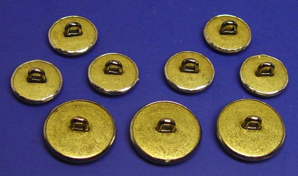 LOUIS PHILIPPE Replacement Buttons 9 Silver tone solid Metal Buttons Good Cond.