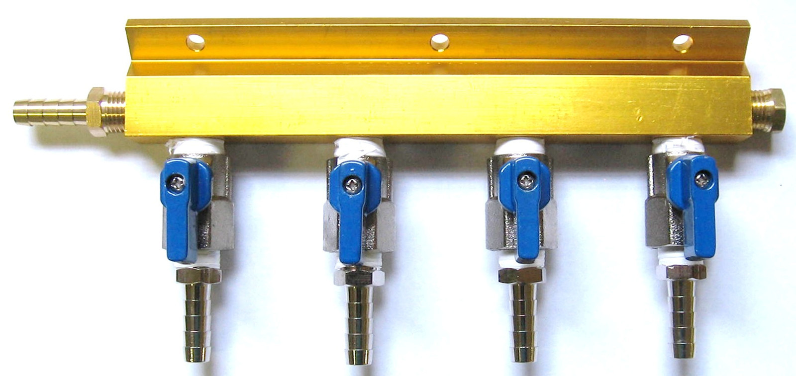 4 Way Air Manifold  HEAVY DUTY SHUTOFFS - Kegerator Parts Home Beer tap -1744