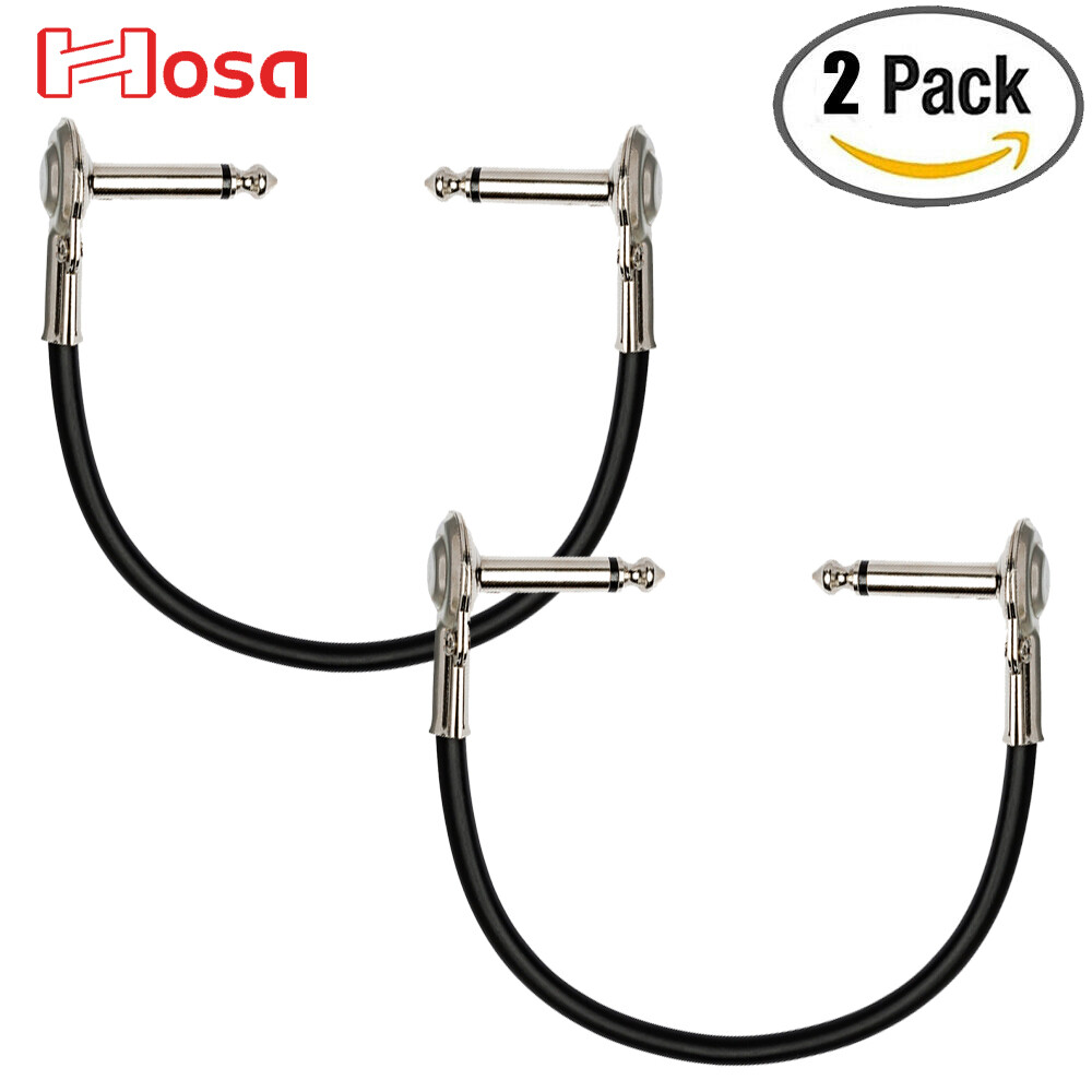 2-PACK Hosa 1FT IRG-101 Low-Profile Right Angle to Same Flat Pancake Patch Cable