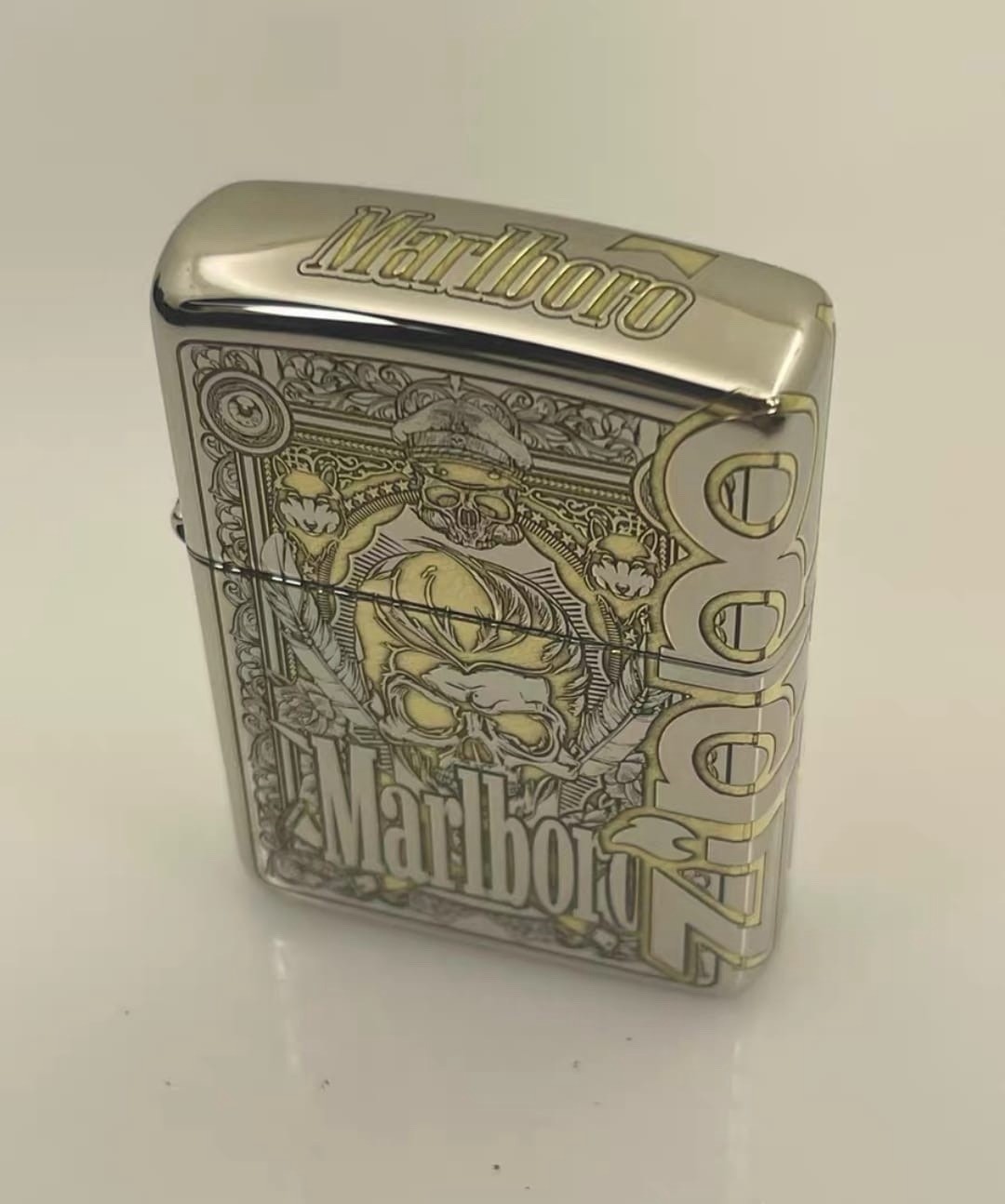 Zippo 5 Sides Marlboro Skull & Heart Mixed Lighter In A New Box