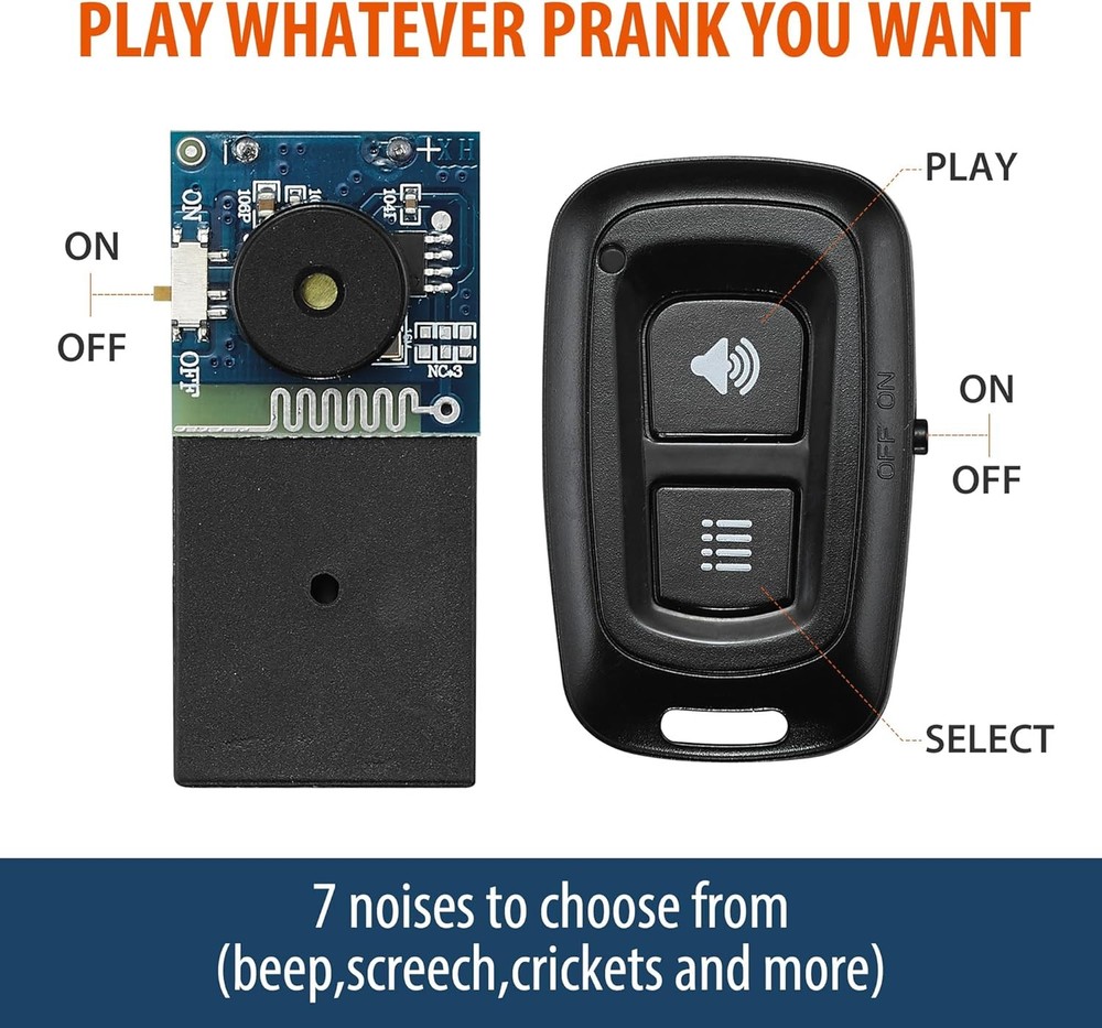 Cricket Noise Maker Prank with Remote Control,Hidden Black
