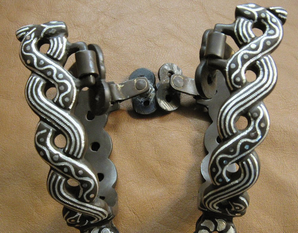 Double Viper Silver Inlays Spurs Brown Finish