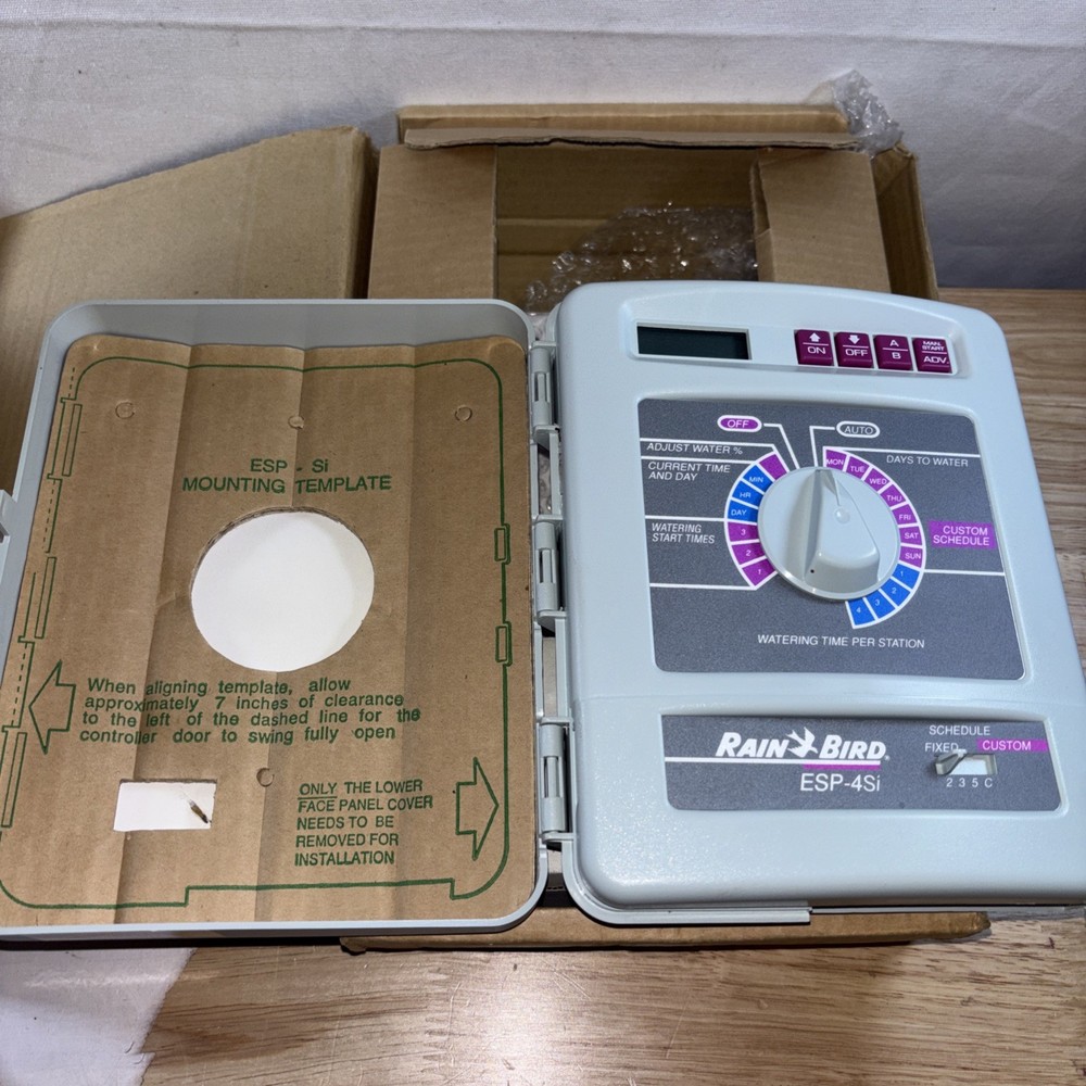Rain Bird ESP-4Si Indoor 4 Zone Programmable Sprinkler Timer Controller w/ Power