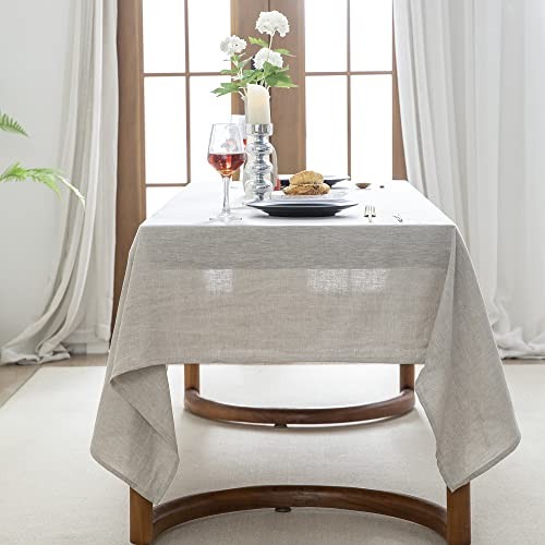 100% Pure Linen Rectangle 132" x 60" (Rectangular) Natural Linen