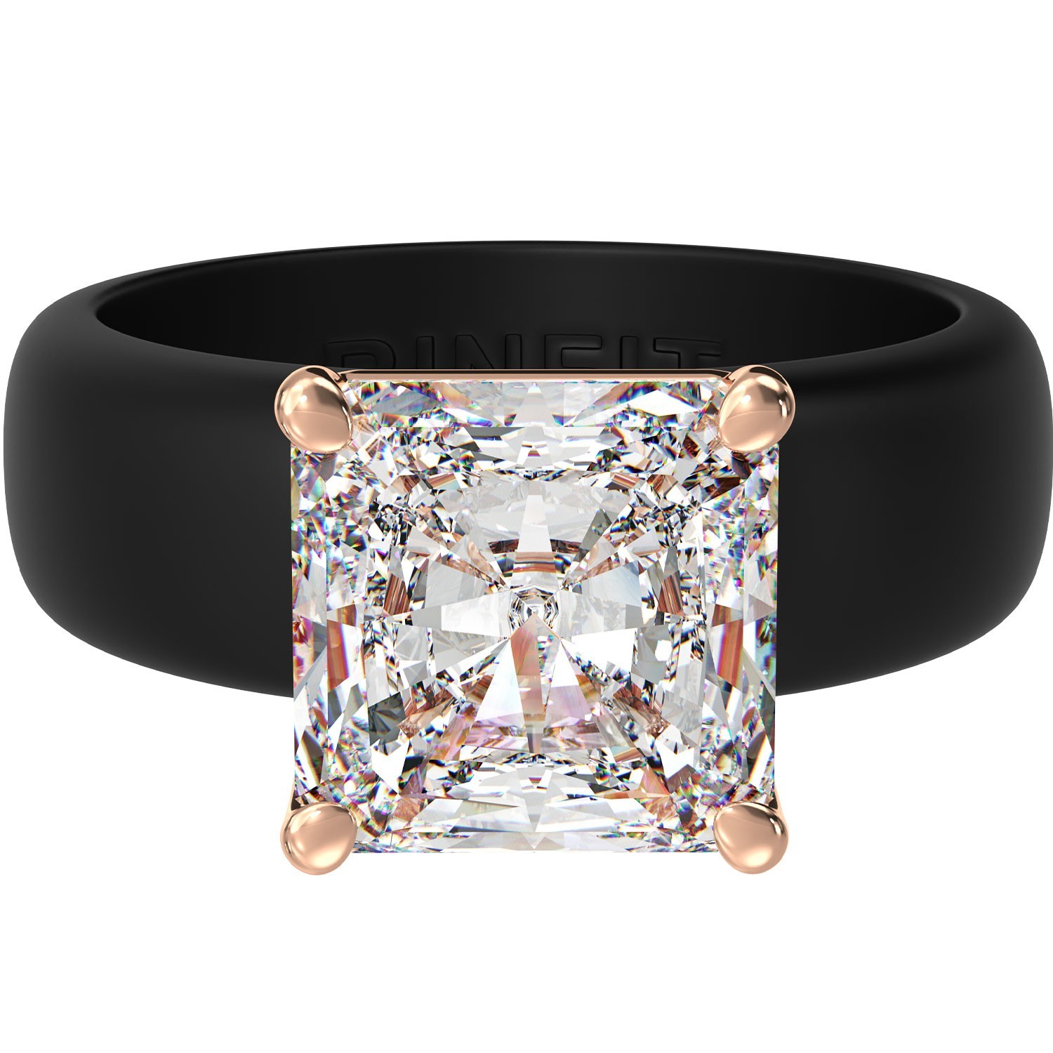 Rinfit Silicone Ring – 8×8 mm Princess Cut CZ - GlowStone Collection