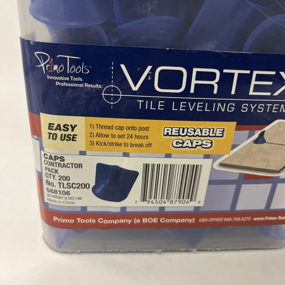 Primo Tools Vortex Tile Leveling System Caps 200 Count. Caps Only