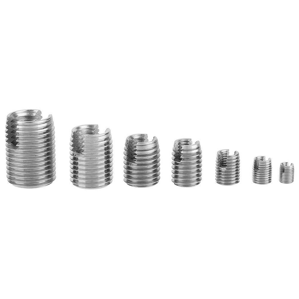 50Pcs Quick Thread Insert with Storage Case, M3 Self Tapping Normal, Silver