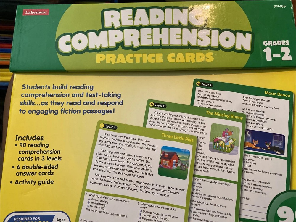 NEW reading comprehension grade 1-2 practice cards phonics