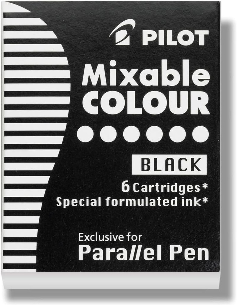 Black Ink Refills for Parallel Pens - 6-Pack for Creative Calligraphy