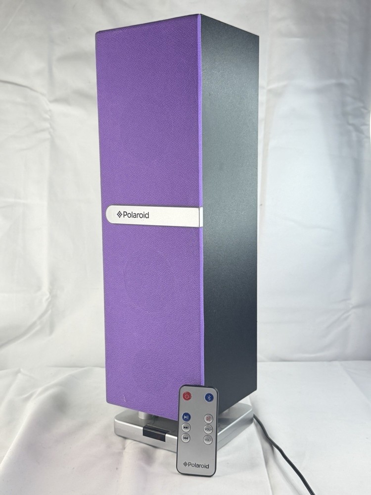Polaroid  Mini Bluetooth Tower Speaker Remote Rechargeable PURPLE Rare