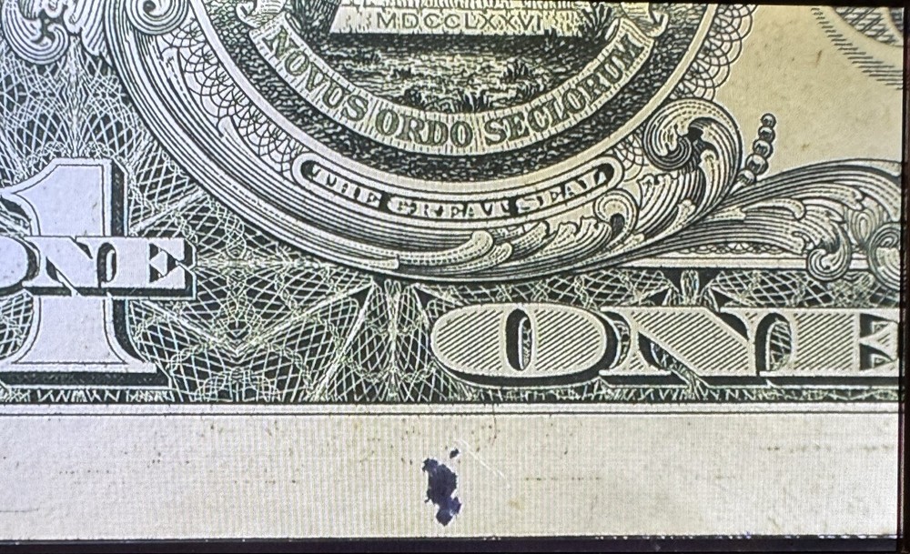 2017A 1$ Note with Reverse Inked mark, Cir., We Ship FAST!