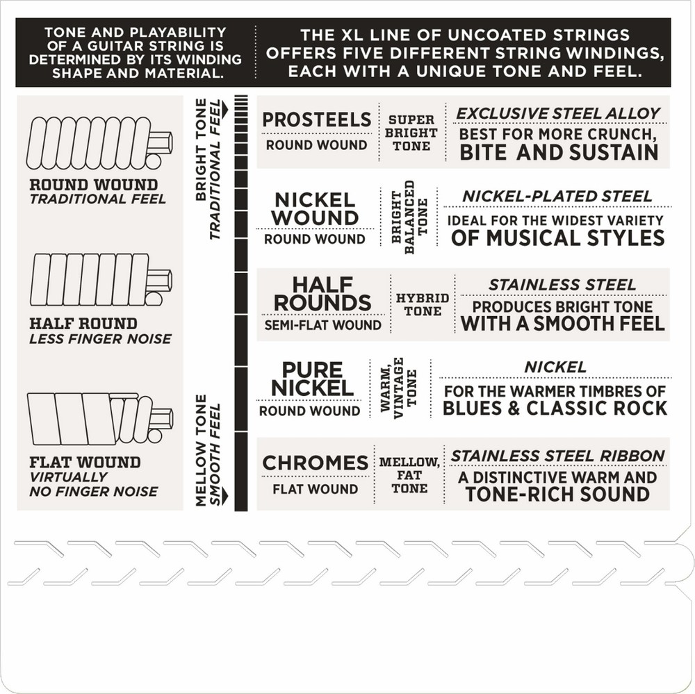 D'Addario EHR370 XL Half Round electric guitar strings, Medium