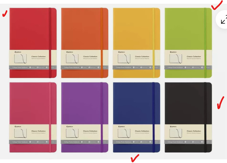 Comix Lined Journal Notebooks, 4 Pack, 160 Pages, 4 Assorted Morandi