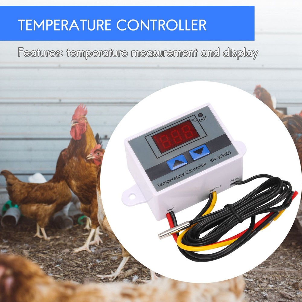220V Digital LED Temperature Controller 10A Thermostat Control with Switch Di3713